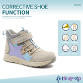 Princepard Kids Sneakers Autumn Winter Children Orthopedic Shoes with Hard Heel and Arch Support Khaki Color Casual Footwear - Princepard
